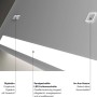 Detailaufnahme: DSK Design LED-Lichtspiegel Silver Conde 100x60 cm mit Digitaluhr und Touchsensor.