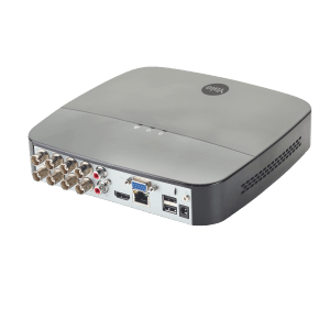 Yale Recorder mit 1TB für Smart-Home CCTV Überwachungskamera-Set, Rückansicht mit Anschlüssen.