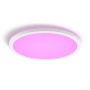 Rundes Philips Hue LED-Panel Tento, weiß, mit farbigem Licht. Smarte Deckenleuchte für vielseitige Lichtstimmungen.