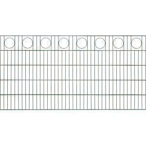 Grüner Dekor-Doppelstabmattenzaun Ring, 100x200 cm, für den Garten.