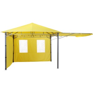 Gelbes Seitenteil-Set Lehua/Waya (2 Stk.) für Pavillons: 1x geschlossen, 1x mit Fenster.
