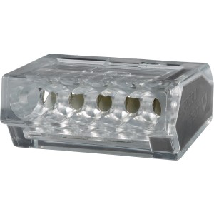 Steckklemme, transparent, 5-polig, aus dem Steckklemmen-Set für Leiter Ø 1-2,5 mm.