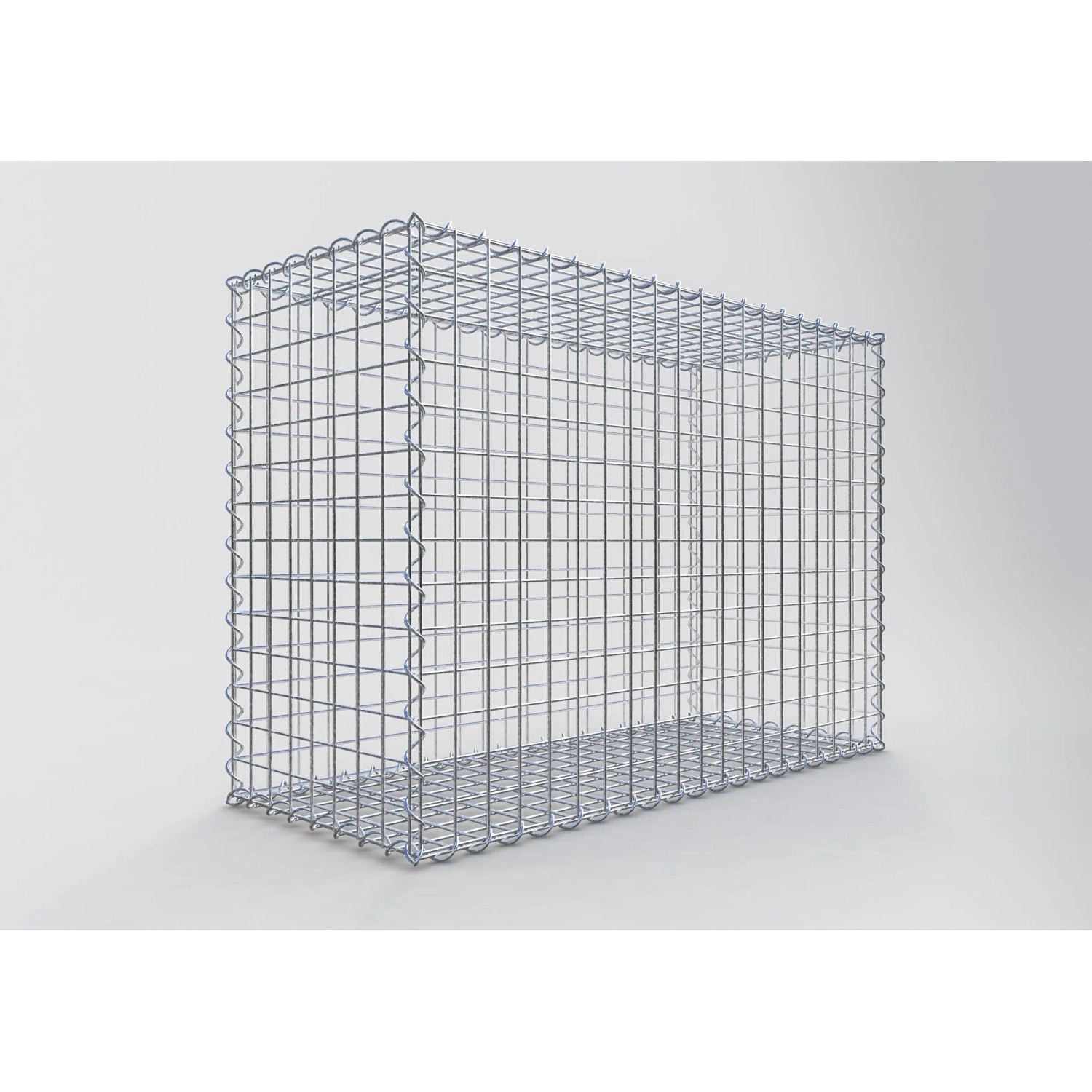 Leerer Gabiona Gabionenkorb, 70x100x40 cm, Maschenweite 5x5 cm, aus verzinktem Draht.
