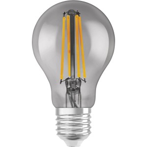 Ledvance Smart+ Filament Leuchtmittel, E27, 6W, Grau. Smarte WiFi LED Lampe in Kolbenform.