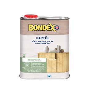 Dose Bondex Hart-Öl Transparent 750ml für Holzoberflächen im Innenbereich.