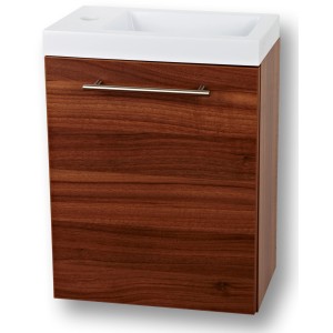 Sanotechnik Waschtisch Fantasy 40 cm Nuss, Waschtisch für Gäste-WC mit Softclose.