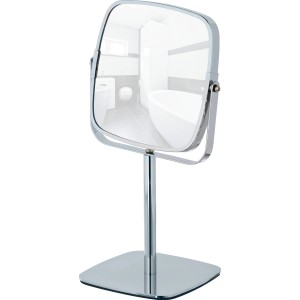 Wenko Kosmetikspiegel Modell K, Standspiegel mit 5-fach Vergrößerung und Chrom-Optik.
