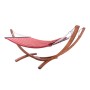 Axi Hängematte Hawaii Set mit Holzgestell, rot gestreift, inklusive Kissen.