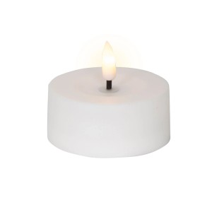 Solar-Kerze Kunststoff Mini Ø 7 cm x 3.2 cm Weiß