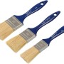 LUX Flachpinsel-Set Lack, 3-teilig, mit blauen Griffen und Borsten in 30, 40 und 50 mm Breite.