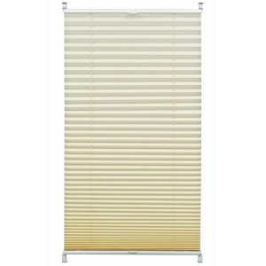 Gardinia EasyFix Plissee, 100x130 cm, elfenbeinfarben, mit zwei Bedienschienen für Fenster.