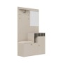 okwish Garderoben Set mit Spiegel Polsterkissen Flur 110x37x185cm Beige