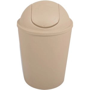 Beiger MSV Kosmetikeimer mit Schwingdeckel aus Kunststoff.