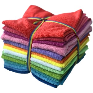 Saubermeister Mikrofasertücher, 14er Set in verschiedenen Farben, antibakteriell und saugfähig.