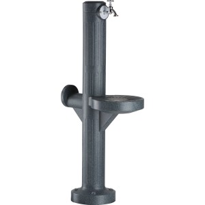 Arves Wasser-Zapfstelle Premium Black Granit mit Wasserhahn und Schlauchhalter.