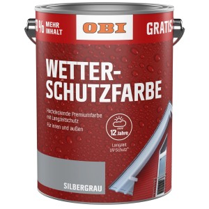 OBI Wetterschutzfarbe 3 l Silbergrau