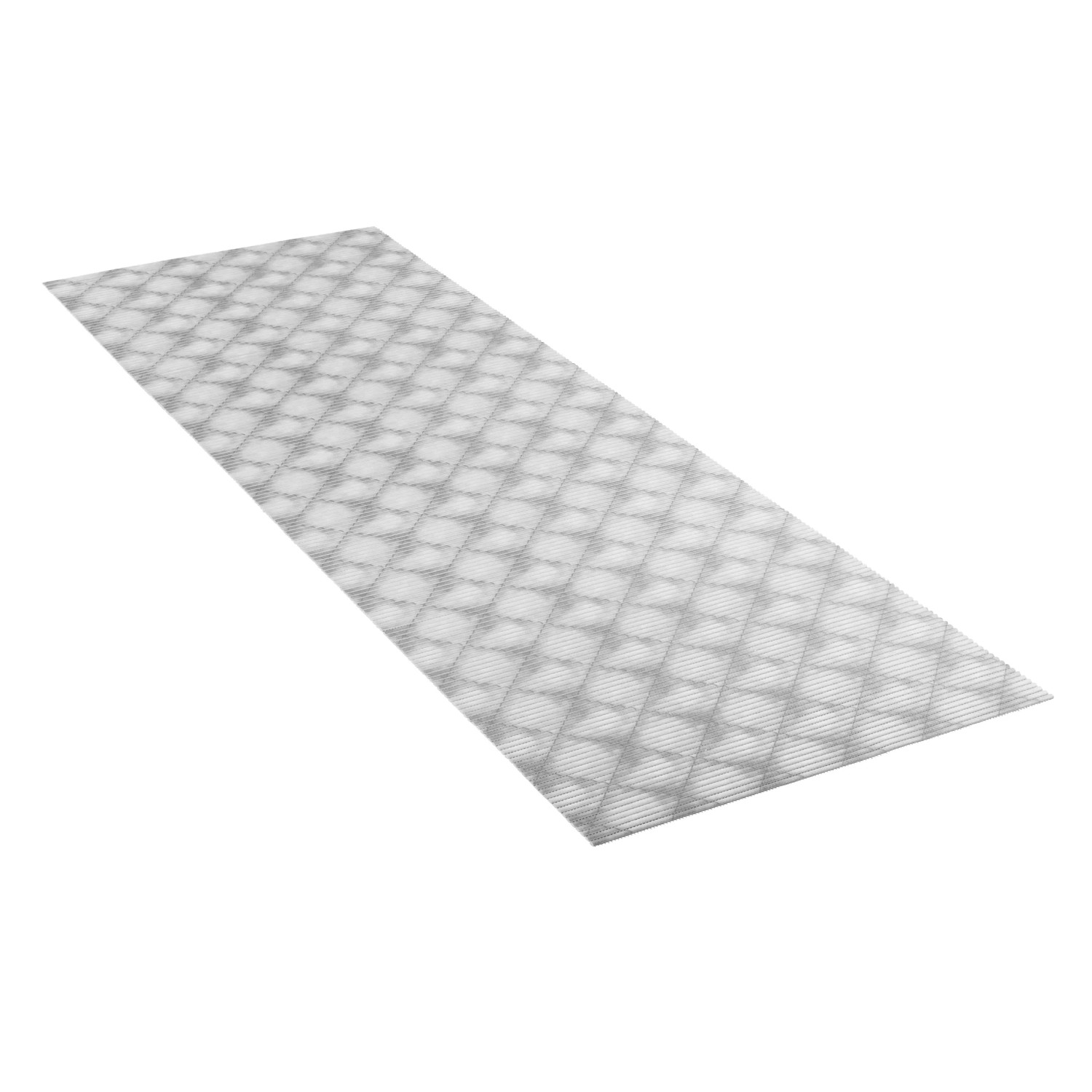 Graue Wenko Badematte Flow, 65x200 cm, aus Kunststoff mit Rautenmuster.