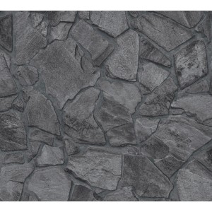 A.S. Création Vliestapete mit Bruchsteinmauer Design Schwarz 10,05 m x 0,53 m