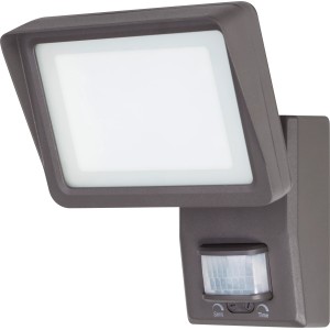 LED-Außenstrahler Cecilo mit Bewegungsmelder, anthrazitfarben, Kopf schwenk- und neigbar.