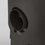 Detailaufnahme: Rauchrohranschluss hinten am Justus Island Aqua Kaminofen aus Stahl.