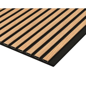 FN Neuhofer Akustikpaneel Acustico Alu Eiche. Holzoptik Aluminium-Lamellen auf dunklem Träger für Wand & Schallschutz.