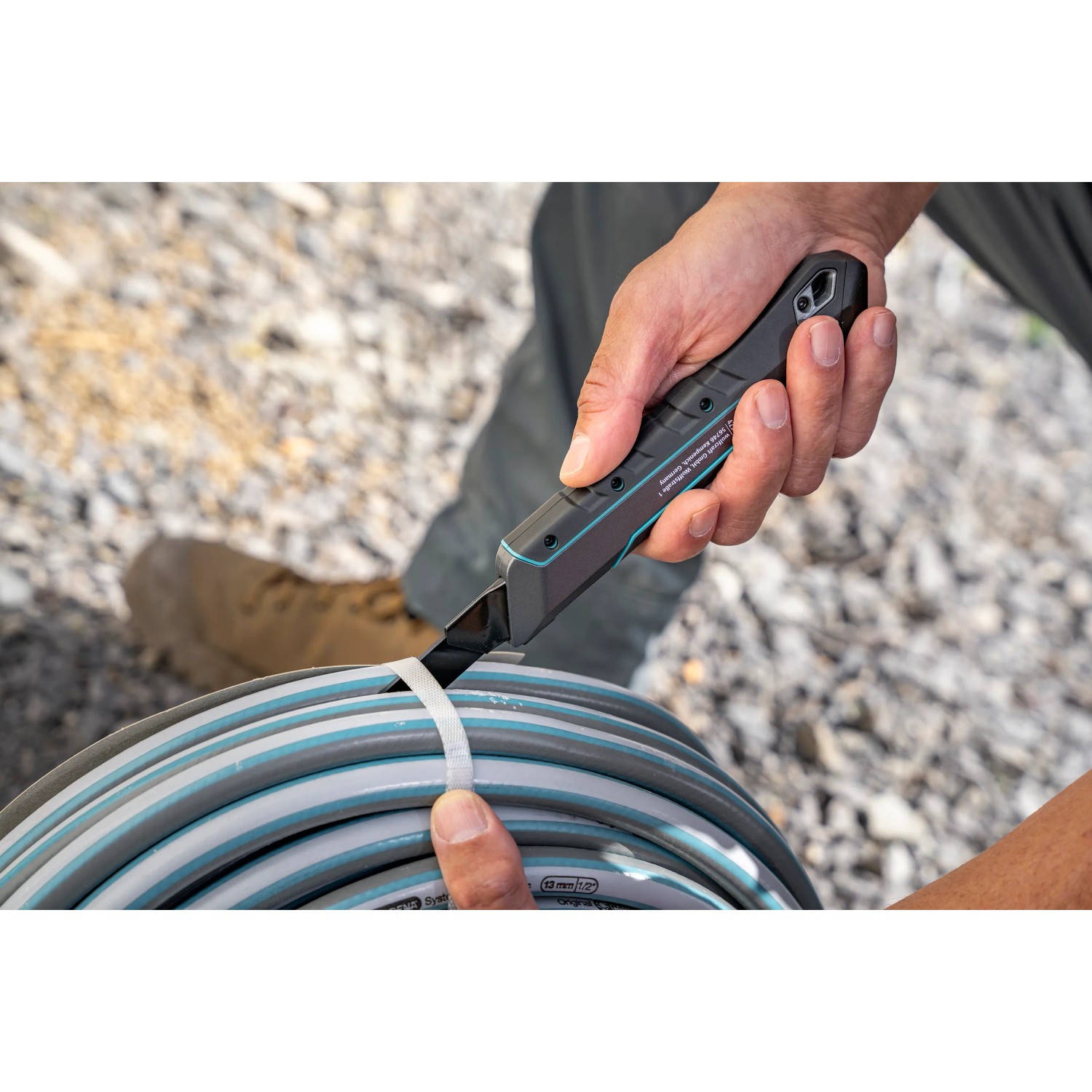 Wolfcraft Abbrechklingenmesser Dual 18mm schneidet Kabelbinder. Messer mit Metallgehäuse und Pro Sharp-Klinge.
