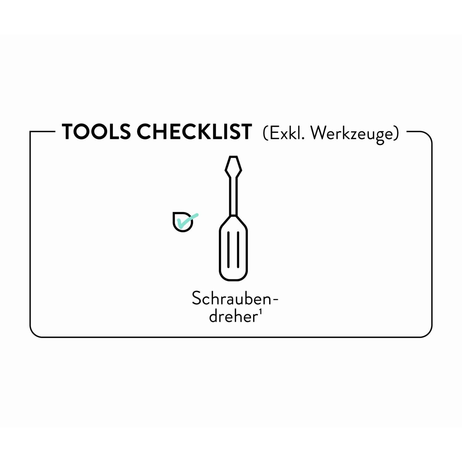 Symbolbild: Werkzeug-Checkliste (Schraubendreher) für WC-Sitz Montage.