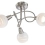 Globo LED-Deckenleuchte Elliott mit 3 Spots, Metall Nickel matt und satiniertem Glas.