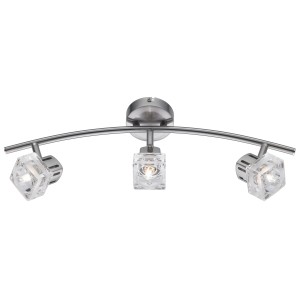 Halogen-Spot Sulla mit 3 Leuchten, Nickel matt und Glas.