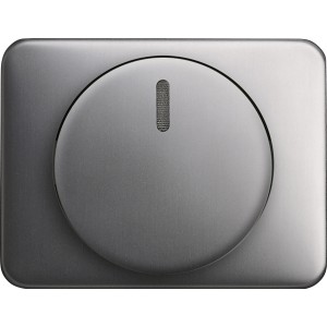 Busch-Jaeger Zentralscheibe mit Drehknopf, Platin, für Dimmer der Serie Alpha Nea.