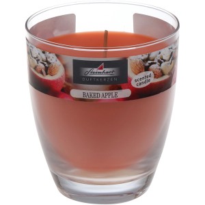 Steinhart Duftkerze im Glas, dunkelorange, Duftrichtung Baked Apple, ca. 10,7x9,2cm.