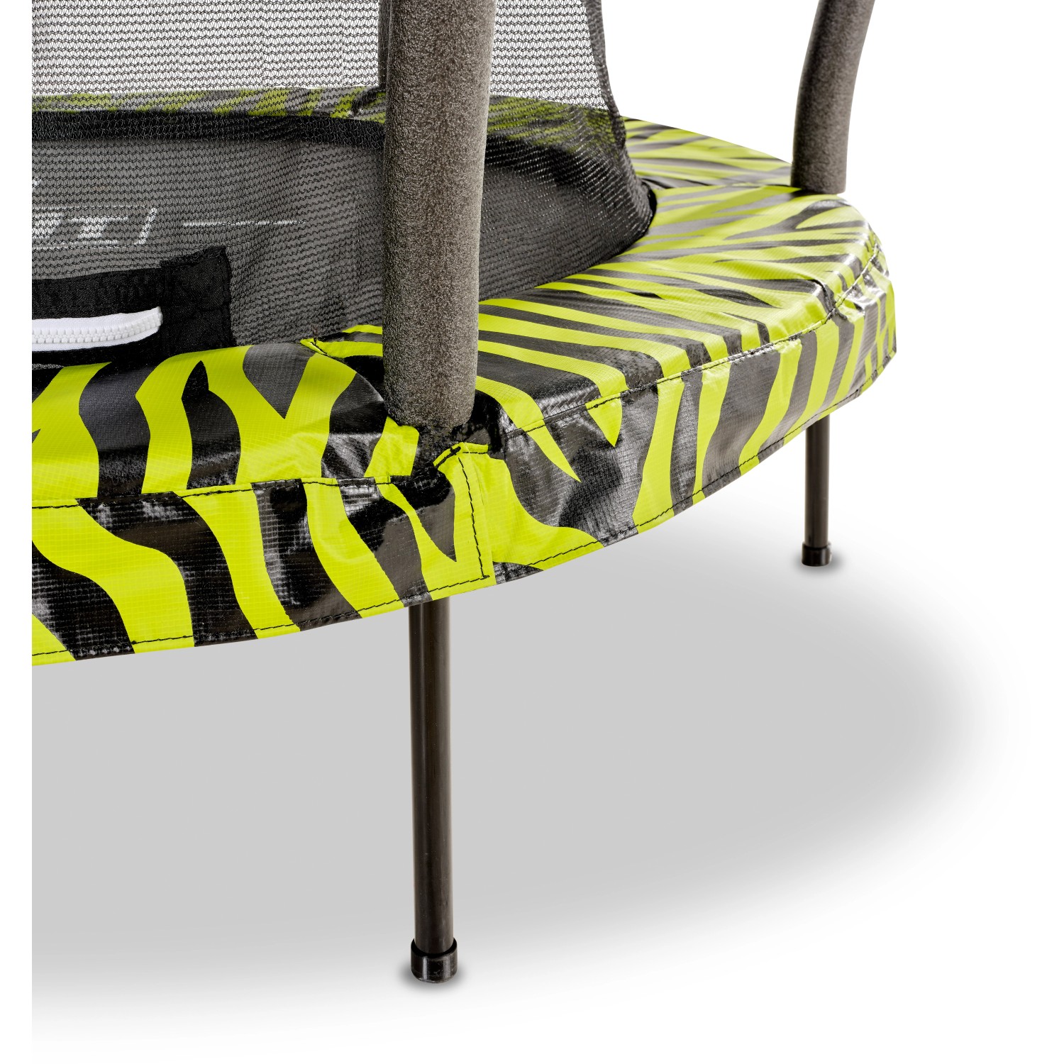 EXIT Tiggy Junior Trampolin, schwarz-grün, Ø140cm mit Sicherheitsnetz. Gartentrampolin für Kinder.