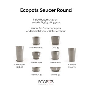 Ecopots Untersetzer Ø Braungrau 40 cm