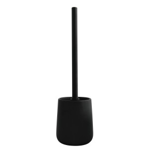 Schwarze, matte MSV WC-Bürste Maonie mit Behälter. Badaccessoire für die Toilette.