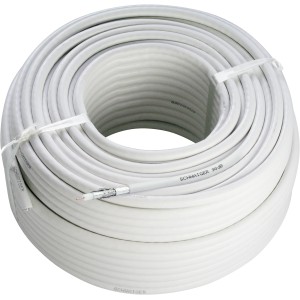 Schwaiger Koaxialkabel 90 dB, 40 m Rolle, Antennenkabel für TV und Sat.