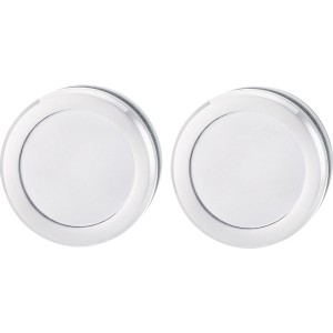 Zwei runde Novadoors Griffmuscheln 491 aus Alu EV1 für Glastüren.