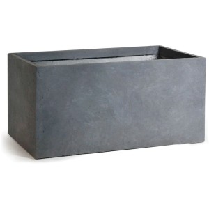 Grauer M Collections Pflanzkasten Bigular, 40x80 cm, aus Fibreclay für den Außenbereich.