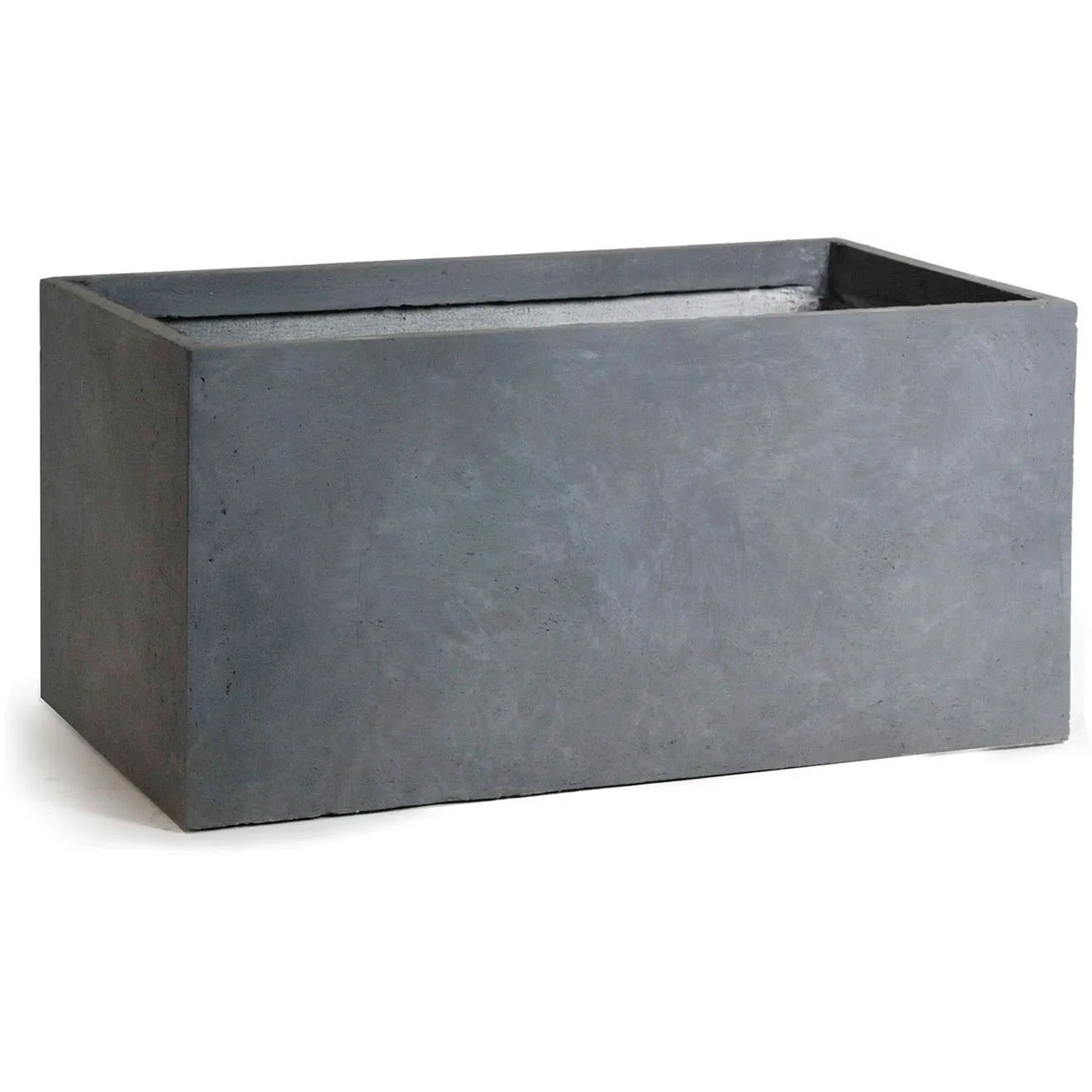 Grauer M Collections Pflanzkasten Bigular, 40x80 cm, aus Fibreclay für den Außenbereich.