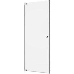 Brava Dusch-Nischentür aus Glas mit Chrombeschlägen, Sondermaßanfertigung.