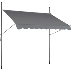 Anthrazit Fallarmmarkise 150x250 cm für Balkon und Terrasse.