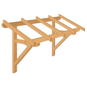 Roro Vordach V163 Fichte 200 cm x 95 cm