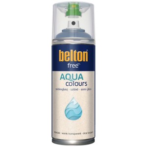 Belton Free AQUAcolours Klarlack Spraydose, transparent, seidenglänzend, 400 ml. Wasserbasierend.