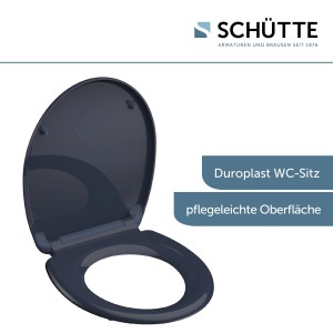 Schütte WC-Sitz Anthrazit Duroplast mit Absenkautomatik und Schnellverschluss.