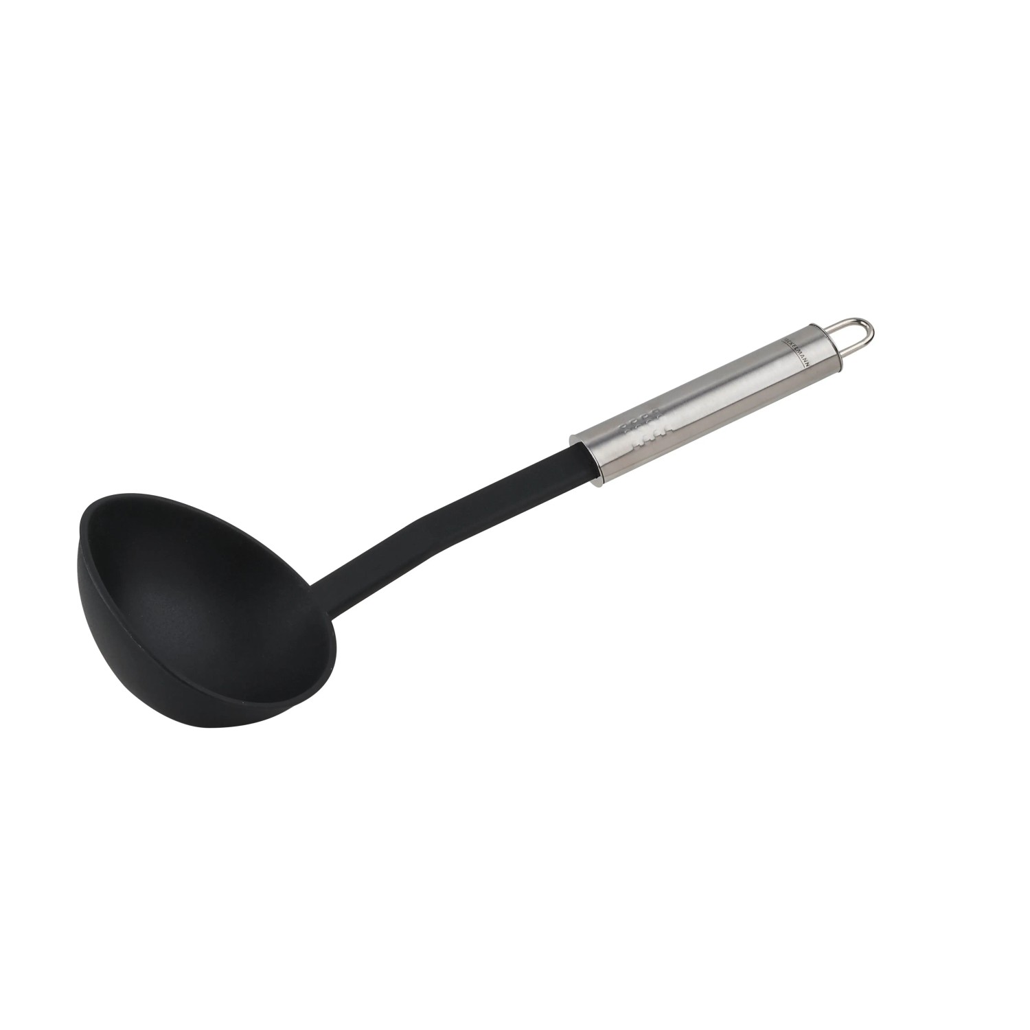 Fackelmann Schöpflöffel mit Ovalgriff 30 cm Silber-Schwarz kaufen bei OBI