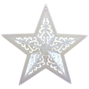 Weihnachts-Deko Stern aus Kunststoff Ø 26 cm Weiß-Transparent