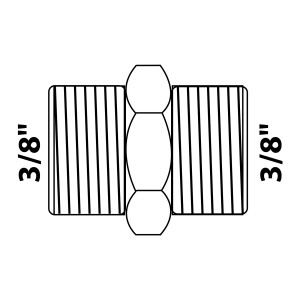 Kirchhoff Doppelnippel 16,7 mm (3/8 AG) aus Messing, Gewindefitting für Sanitär- und Heizungsinstallationen.