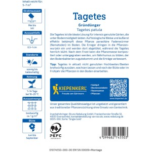 Kiepenkerl Saatgut Nematodenkiller-Tagetes Single Gold zur Gründüngung.