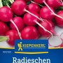 Kiepenkerl Radieschen Saxa 3 Saatgut mit roten, runden Radieschen und grünen Blättern.