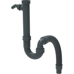 Flexibler Siphon für Küchenspüle, Eco Save Modell aus recyceltem Kunststoff, mit Geräteanschluss.