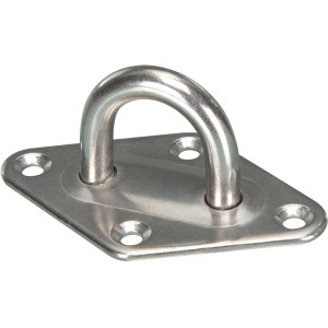 Edelstahl Deckauge 50x80 mm zur Sonnensegel-Montage.